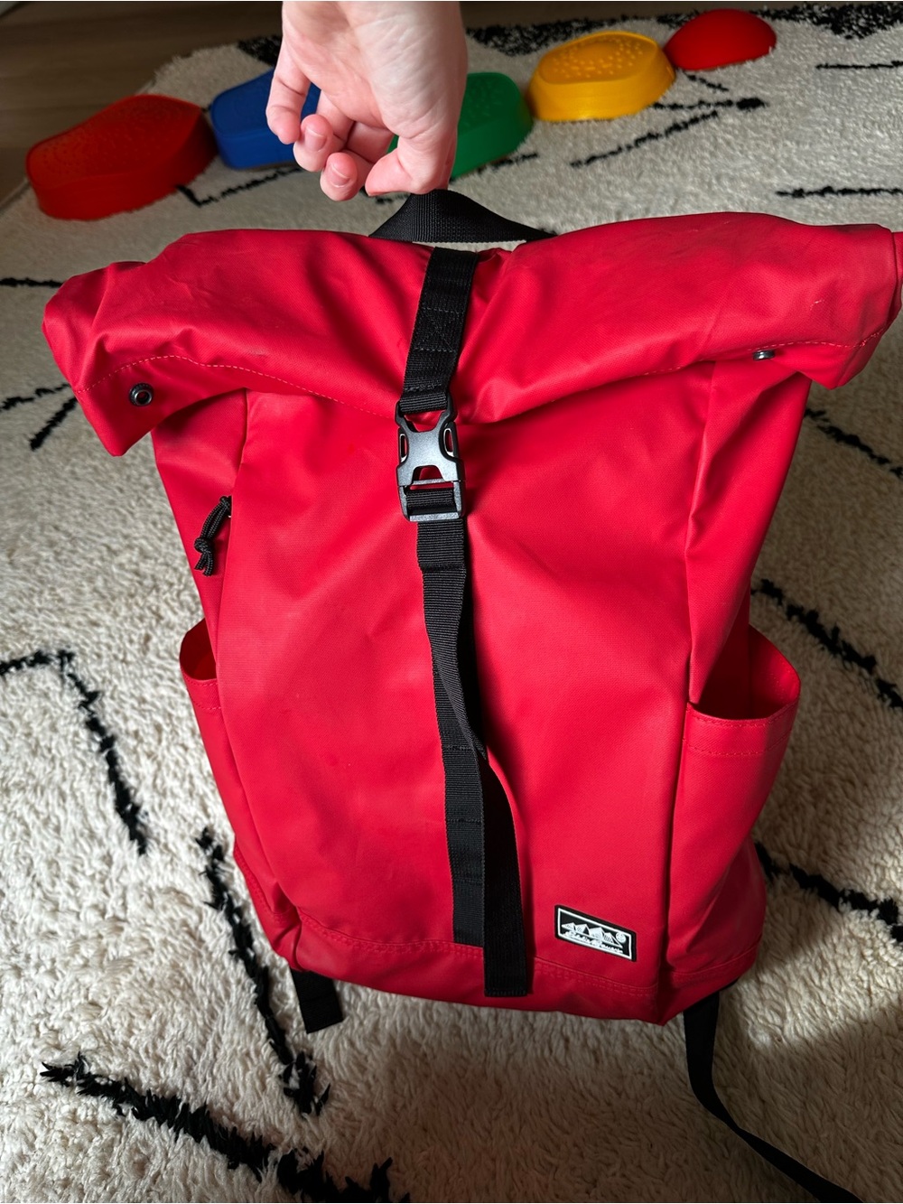 Eddie Bauer Red Roll-Top Waterproof Backpack